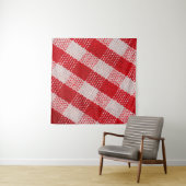 Rode geruite stof tafelkleed patroon textuur ba wandkleed (In situ)