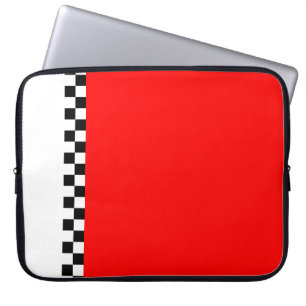rode geruite streep laptop sleeve