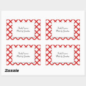 Rode geruite witte dekensjablone sticker (Vel)