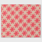 Rode gestippelde ster op taupe cadeaupapier (Vlak)