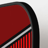 Rode gestreepte met monogram  pickleball paddle (Links Detail)