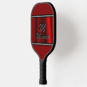 Rode gestreepte met monogram  pickleball paddle (Links)
