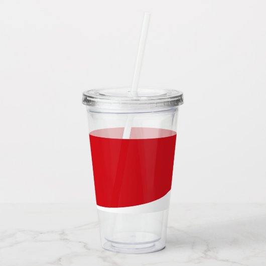 Rode gestript acryl drinkbeker (Achterkant)