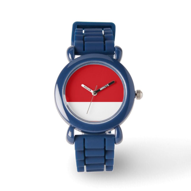 Rode gestript horloge (Voorkant)