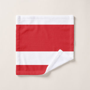 Rode gestript washandje