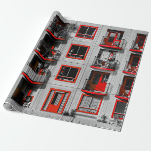Rode gevel Zuidoost Balkon Bouwfotografie Cadeaupapier