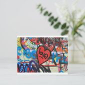 rode geverfde hartliefde graffiti briefkaart (Staand voorkant)