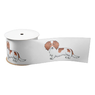Rode gevlekte langharige Dachshund Schattige Carto Lint