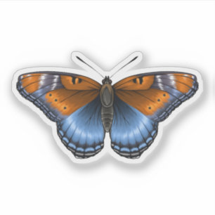 Rode gevlekte paarse vlinder sticker