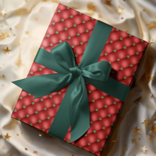 Rode Gewatteerde Uitzicht Kerst Glamour Cadeaupapier