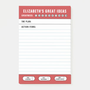 Rode geweldige ideeën takenlijst post-it® notes