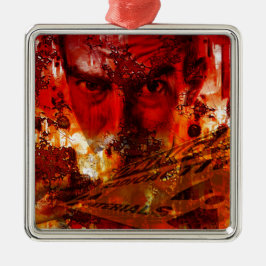 Rode Gezicht Graffiti Metalen Ornament