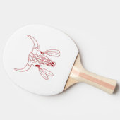 Rode Ghost Dance Buffalo witte pingpongbat Tafeltennisbatje (Zijkant)