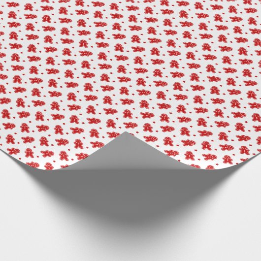 Rode Gingerman Moderne Kerstmis Cadeaupapier (Hoek)