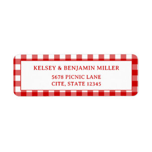 Rode Gingham Baby-Q Barbecue BBQ Baby Shower Etiket