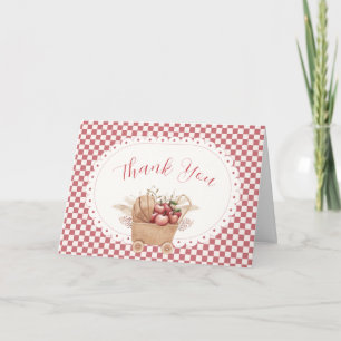 Rode Gingham Boho Appel Van Onze Ogen Baby Shower Bedankkaart