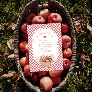 Rode Gingham Boho Appel Van Onze Ogen Baby Shower Kaart