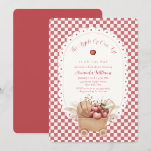 Rode Gingham Boho Appel Van Onze Ogen Baby Shower  Kaart