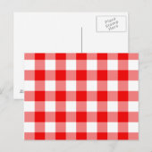 Rode Gingham Briefkaart (Voorkant / Achterkant)