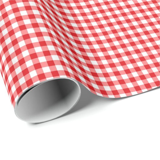 Rode gingham check cadeaupapier (Rol Hoek)