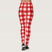 Rode Gingham en geruite patroon Leggings (Achterkant)