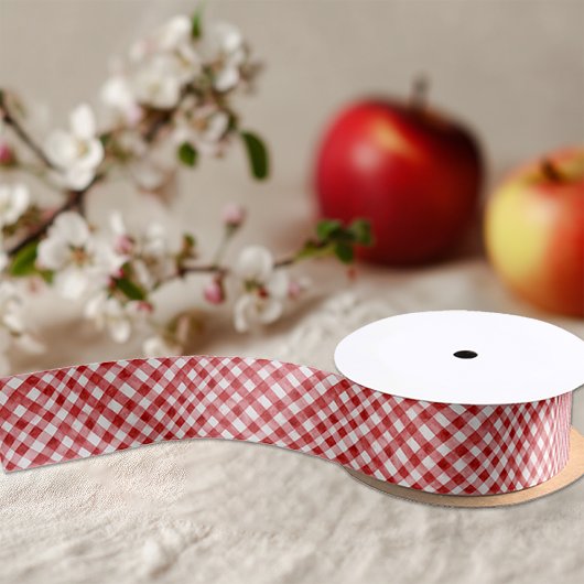 Rode Gingham Geruite Feestlint Lint