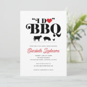 Rode Gingham I Do BBQ Bruidsmeisjardij Invitatie Kaart (Staand voorkant)