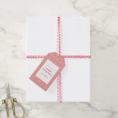 Rode Gingham Kerstmis Cadeaulabel (Met Touw)