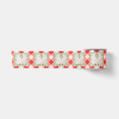 Rode Gingham Kerstmis Custom Foto Lint (Voorkant)