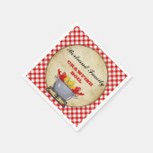 Rode Gingham Kookpot voor Rivierkreeften Servet (Hoek)