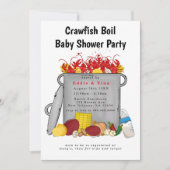 Rode Gingham Kreeft Kook Baby Shower Kaart (Voorkant)
