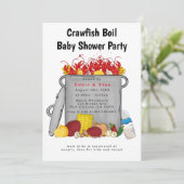 Rode Gingham Kreeft Kook Baby Shower Kaart (Staand voorkant)