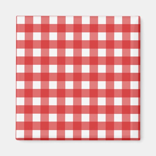 Rode gingham magneet (Voorkant)