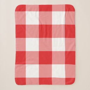 Rode Gingham Patroon Sherpa Deken