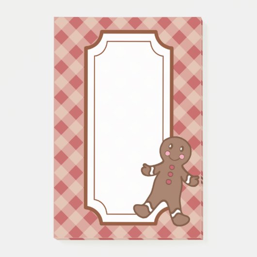 Rode Gingham Peperkoek Post It Notities Post-it® Notes (Voorkant)
