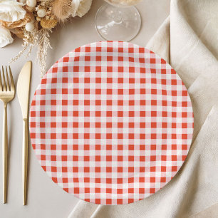 Rode Gingham Pizza Italiaanse Baby Shower Papieren Bordje