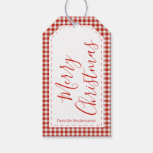 Rode Gingham Prettig Kerst Cadeaubijsluiter