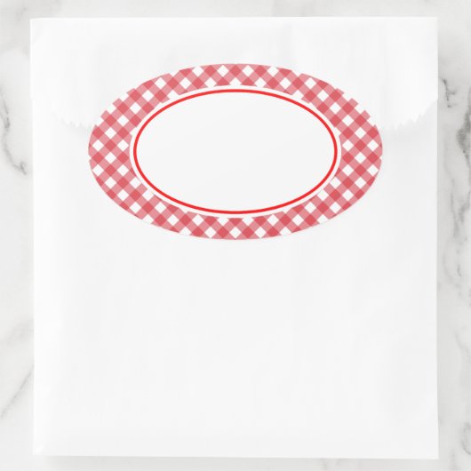 Rode Gingham Stickers (Tas)