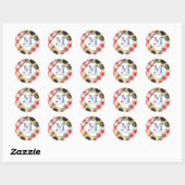 Rode Gingham Sunflower Bedankt Ronde Sticker (Vel)
