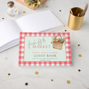 Rode Gingham Vers Fris van de Markt Bruidsfeest Gastenboek