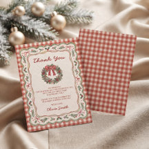 Rode Gingham Vintage Kerst Baby Shower
