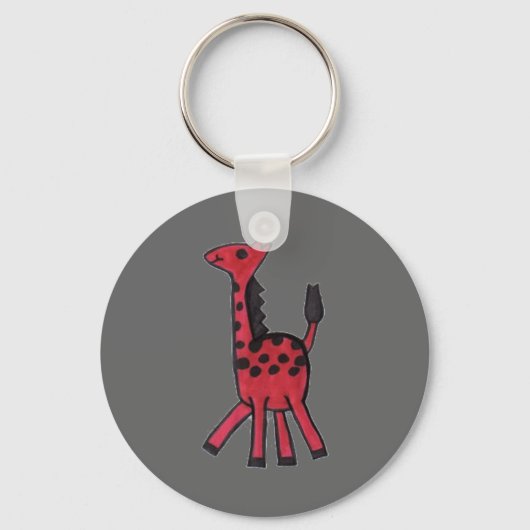 Rode Giraffe Sleutelhanger (Voorkant)