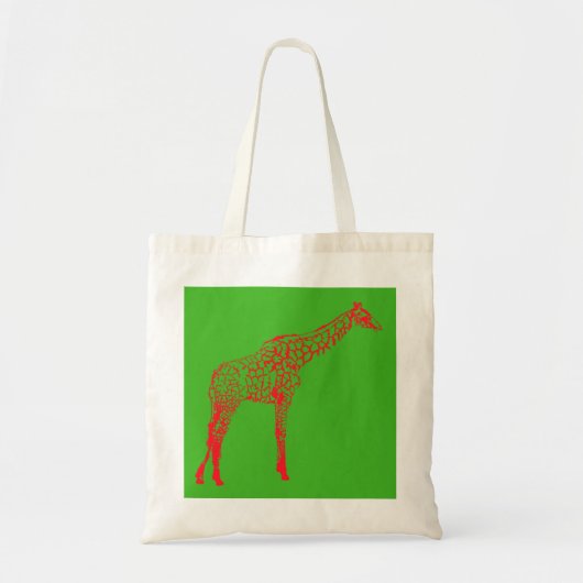 Rode Giraffe Stencil Tote Bag (Voorkant)