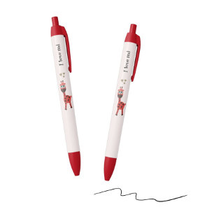 Rode giraffe zwarte inkt pen