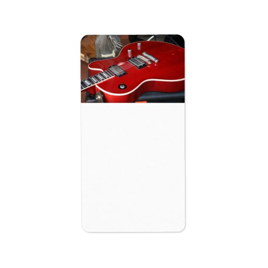 Rode gitaar etiket (Voorkant)