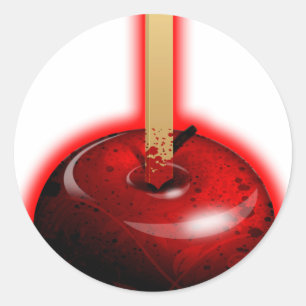 Rode gladde appel - verboden fruit ronde sticker