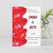 Rode Gladiolus Bloemen bruiloft Kaart (Staand voorkant)