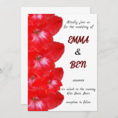 Rode Gladiolus Bloemen bruiloft Kaart (Voorkant / Achterkant)