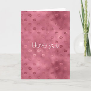 Rode Glam Glitzy Lippen Kusjes Liefde Kaart