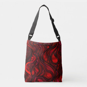Rode Glas in lood Abstract Crossbody Tas